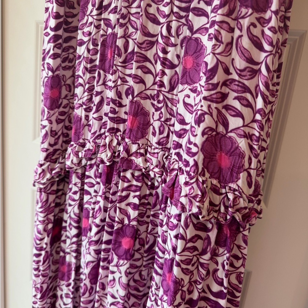 BINDU Kassandra maxi purple and white dress - Picture 4 of 6